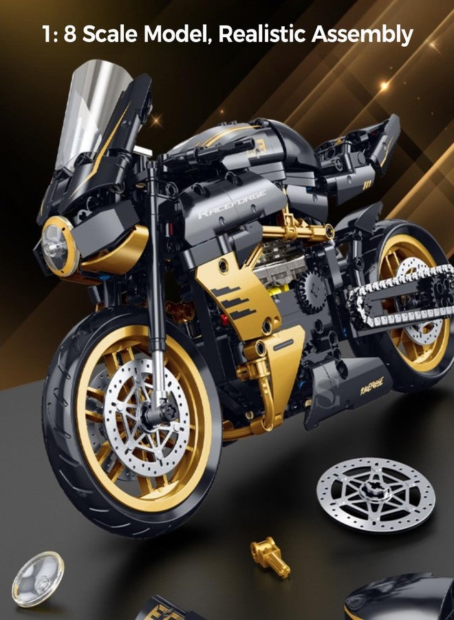 Moizoe 1:8 Motorcycle Building Toys for Adults, STEM Toy Collectible for 14 15 16+ Years Old Boys, Motorcycle Display Model Birthday Gifts(506PCS) - Image 3